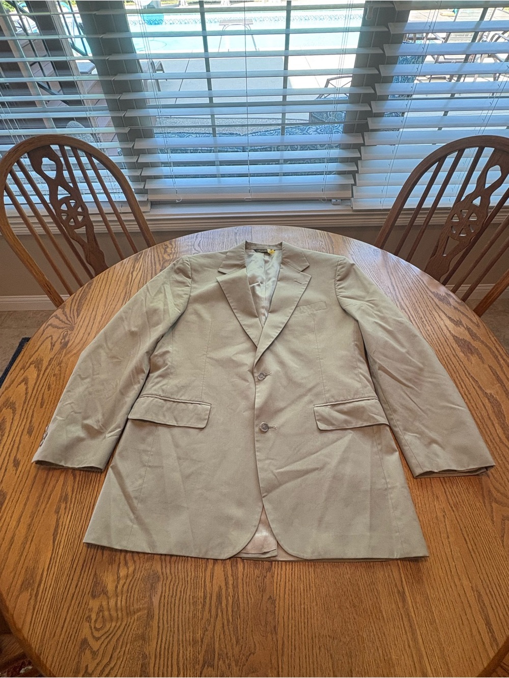 Brooks Brothers Blazer Men’s 40L Khaki‎ Tan Cotton Blend Casual Sport Coat